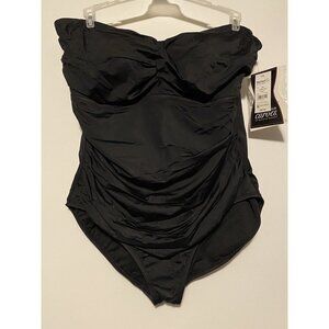 Embrace Your Curves Women's 1X Slimming Black Removable Strap Swimsuit NEW NWT
